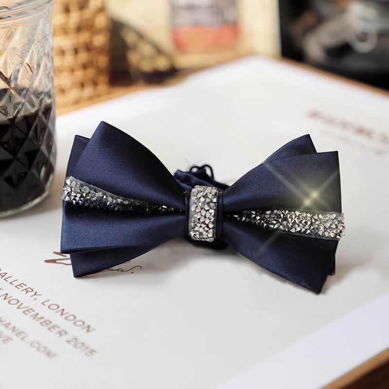 Gentlemanlike Royal Rhinestone Navy Bow Ties Bundle Set - image 5