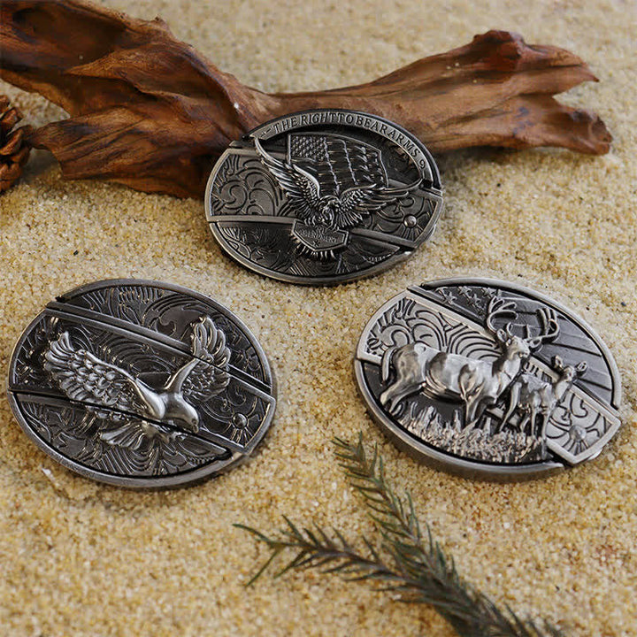 Men's Popular DIY Hidden Folding Knife Leather Belt Buckles Bundle Set