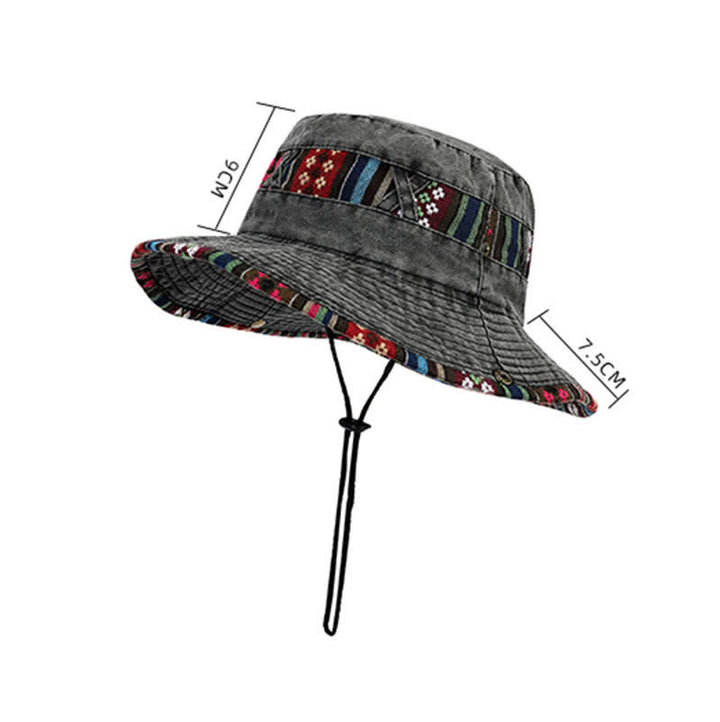 Unisex Boho Geometric Floral Bucket Hat - image 5