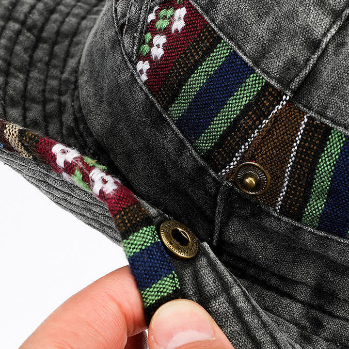 Unisex Boho Geometric Floral Bucket Hat - image 3