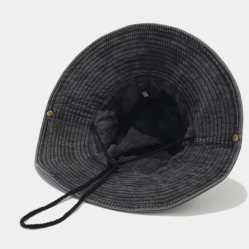 Unisex Denim Patch Sun Protection Bucket Hat - image 2