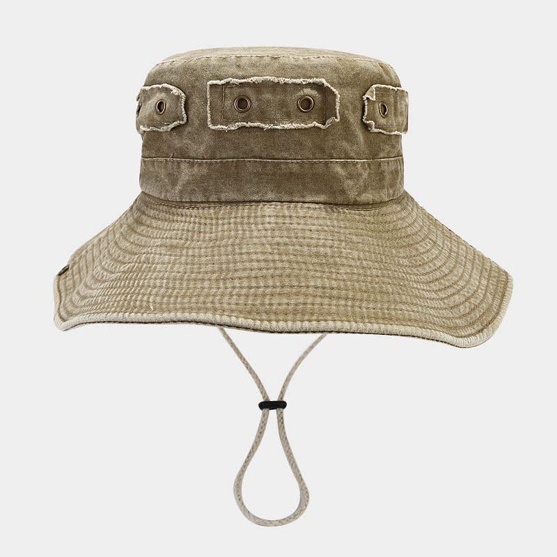 Unisex Denim Patch Sun Protection Bucket Hat - image 6