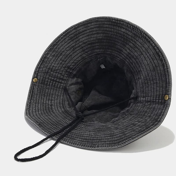 Unisex Denim Patch Sun Protection Bucket Hat - image 2
