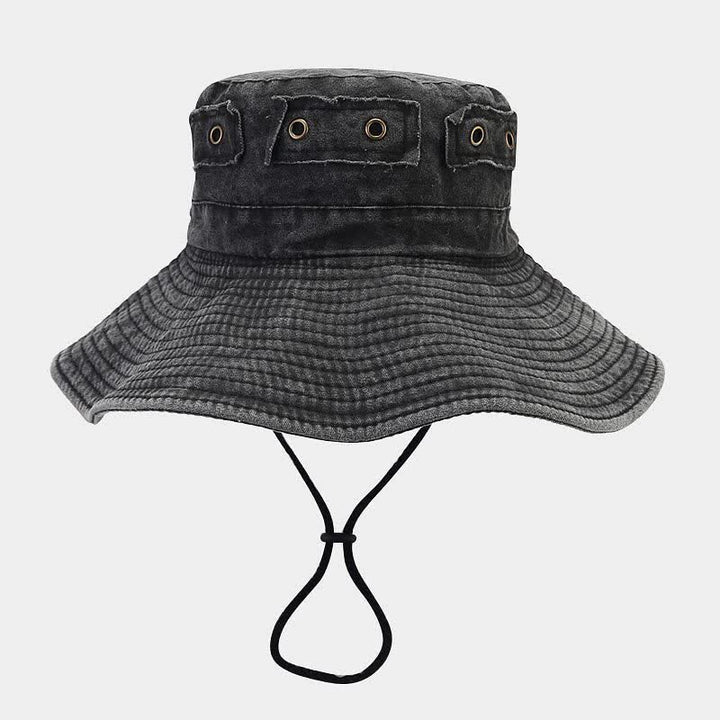 Unisex Denim Patch Sun Protection Bucket Hat - image 1