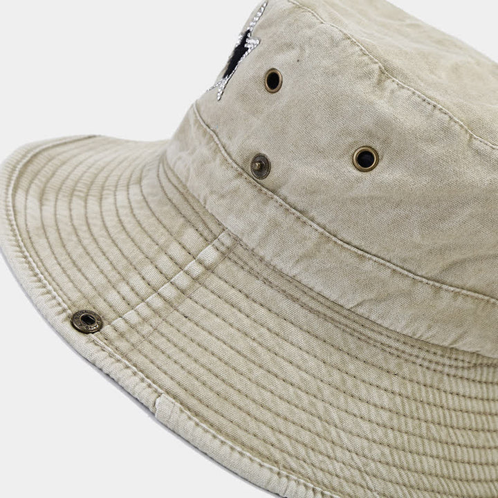 Unisex Rhinestones Star Cowboy Bucket Hat - image 9