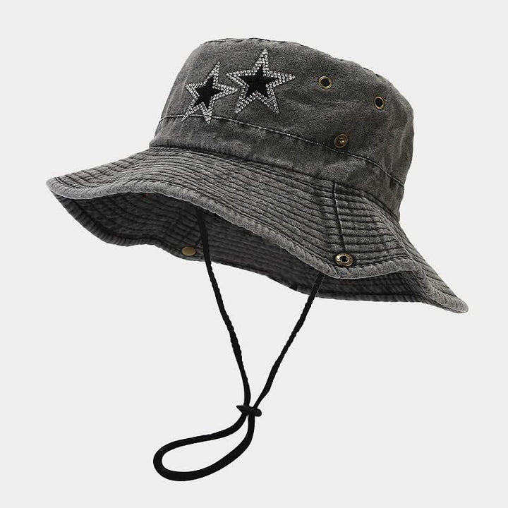 Unisex Rhinestones Star Cowboy Bucket Hat - image 11