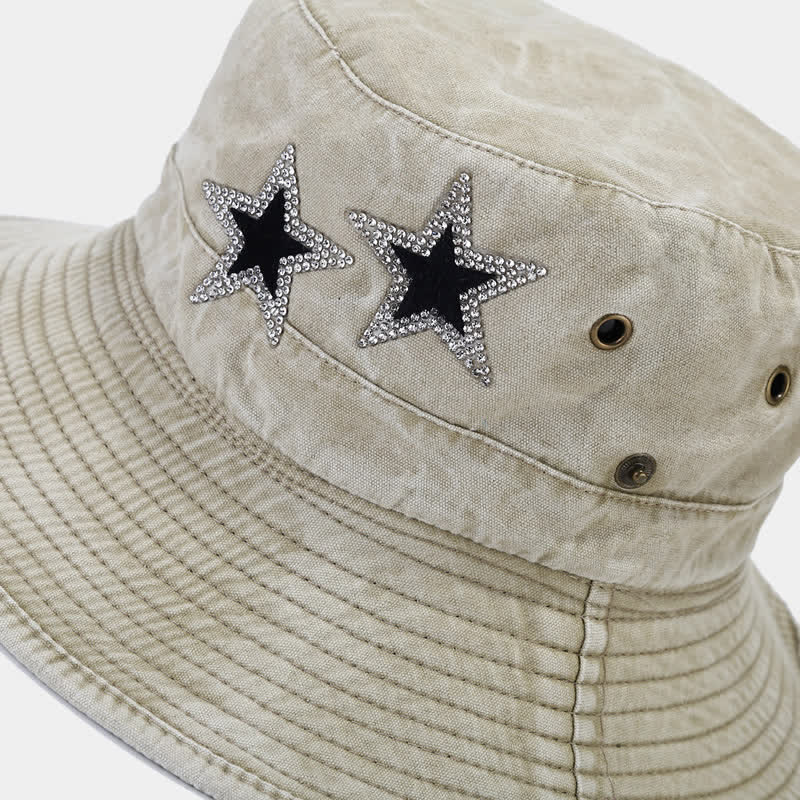 Unisex Rhinestones Star Cowboy Bucket Hat - image 8