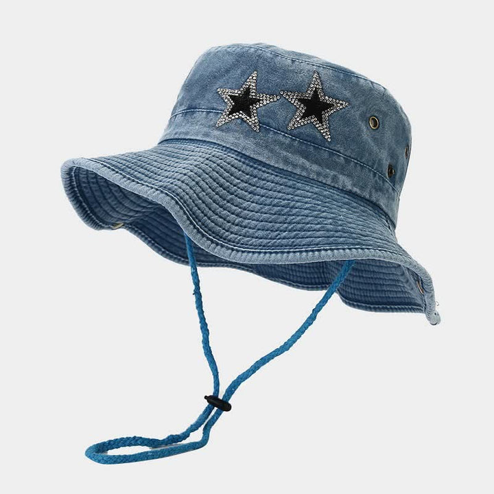 Unisex Rhinestones Star Cowboy Bucket Hat - image 2