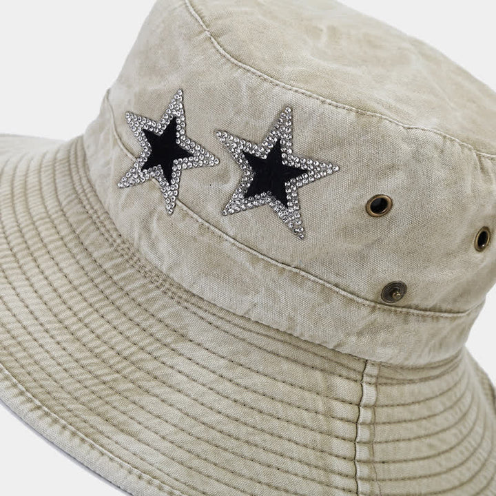 Unisex Rhinestones Star Cowboy Bucket Hat - image 8