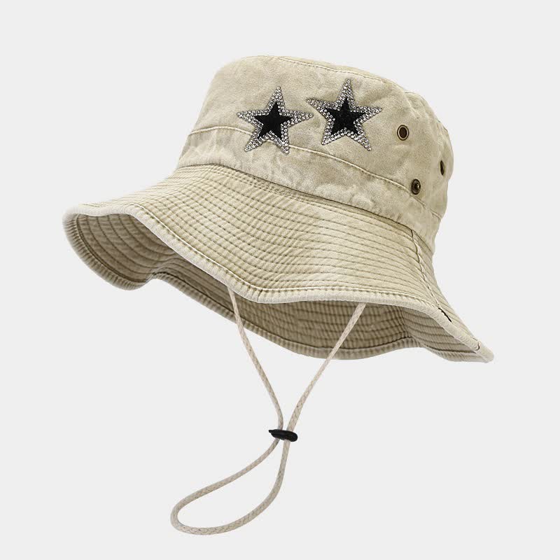 Unisex Rhinestones Star Cowboy Bucket Hat - image 6