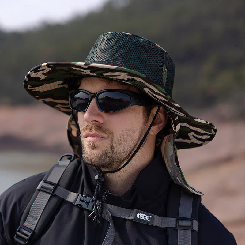 Men's Camouflage Sun Mesh Design Bucket Hat - image 14