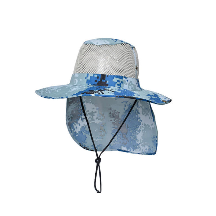 Men's Camouflage Sun Mesh Design Bucket Hat - Sky Blue - L (23 1/4"-23 5/8") - image 9