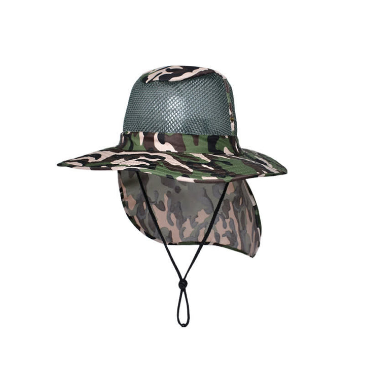 Men's Camouflage Sun Mesh Design Bucket Hat - Army Green - L (23 1/4"-23 5/8") - image 13