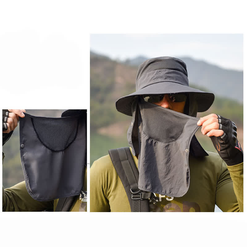 Men's Detachable Face Mask Hiking Bucket Hat - image 13