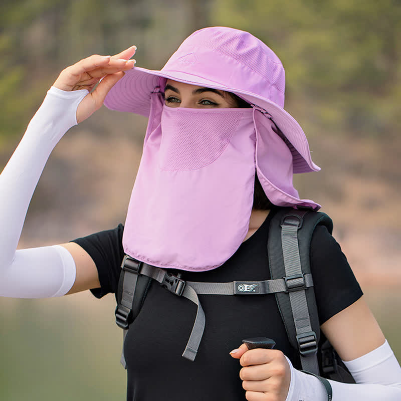 Men's Detachable Face Mask Hiking Bucket Hat - image 8