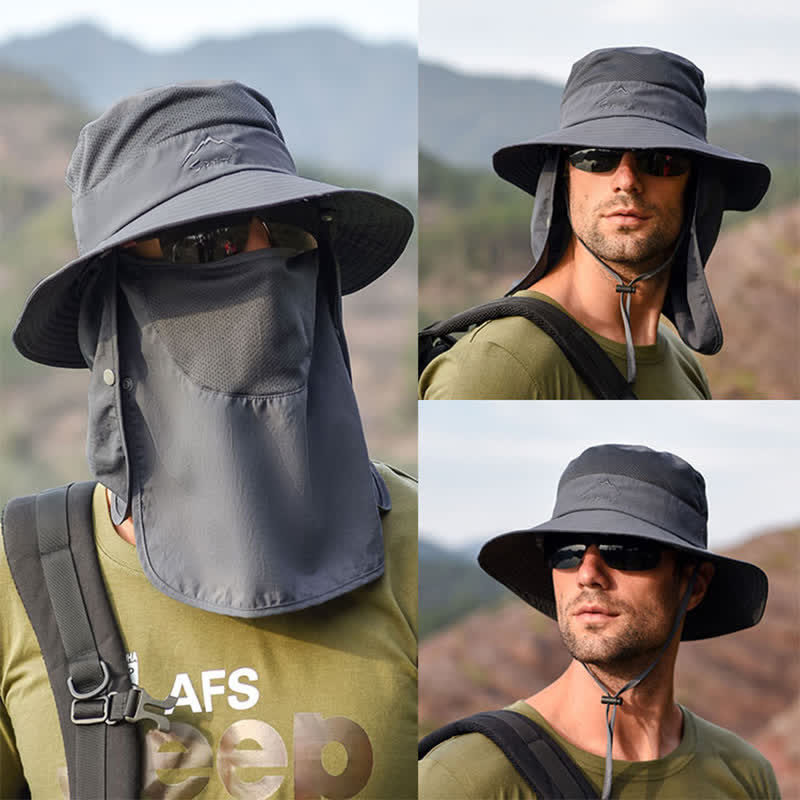 Men's Detachable Face Mask Hiking Bucket Hat - image 19