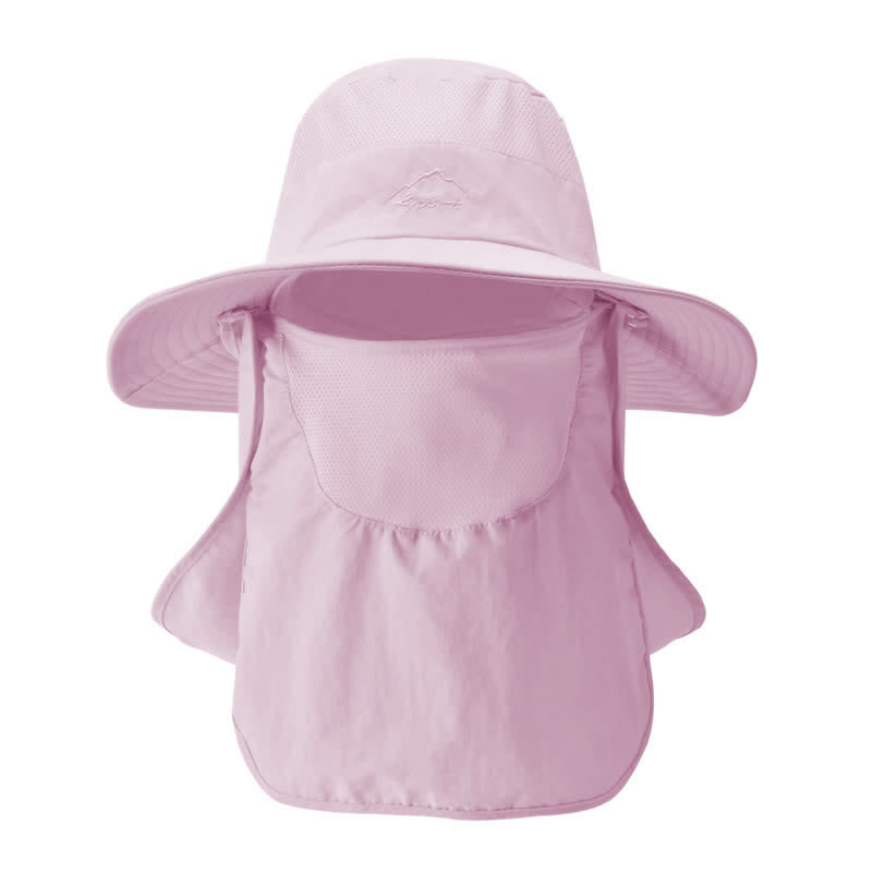 Men's Detachable Face Mask Hiking Bucket Hat - Pink - Adjustable (22"-24 1/2") - image 14