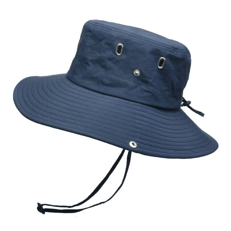Men's Sunshade Big Brim Mountaineering Bucket Hat - Navy - M (22"-22 7/8") - image 6