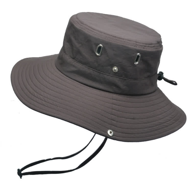 Men's Sunshade Big Brim Mountaineering Bucket Hat - Coffee - M (22"-22 7/8") - image 11