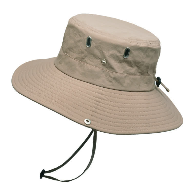 Men's Sunshade Big Brim Mountaineering Bucket Hat - Khaki - M (22"-22 7/8") - image 12