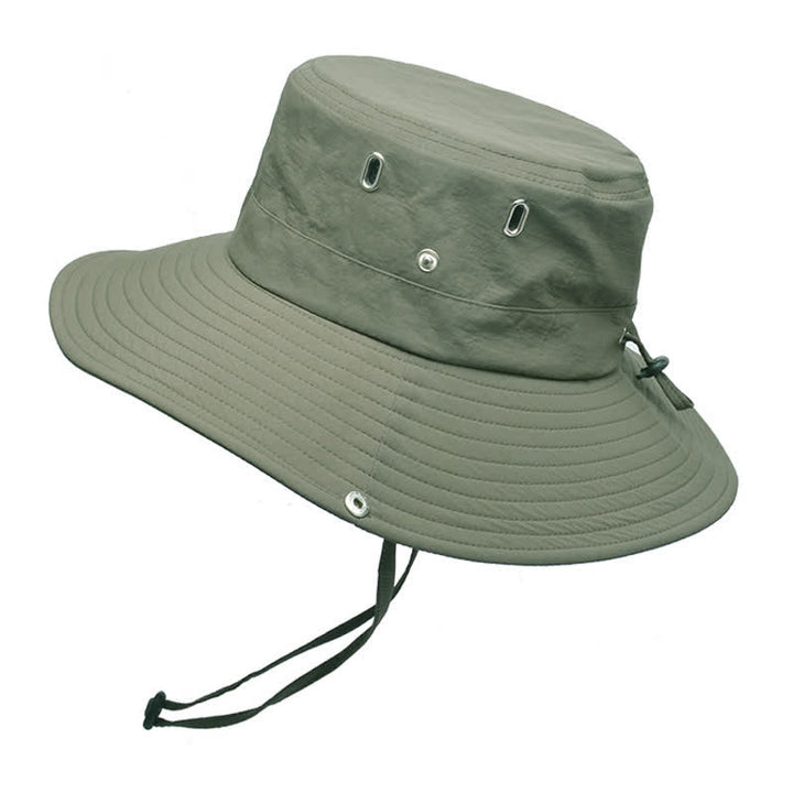 Men's Sunshade Big Brim Mountaineering Bucket Hat - Army Green - M (22"-22 7/8") - image 13