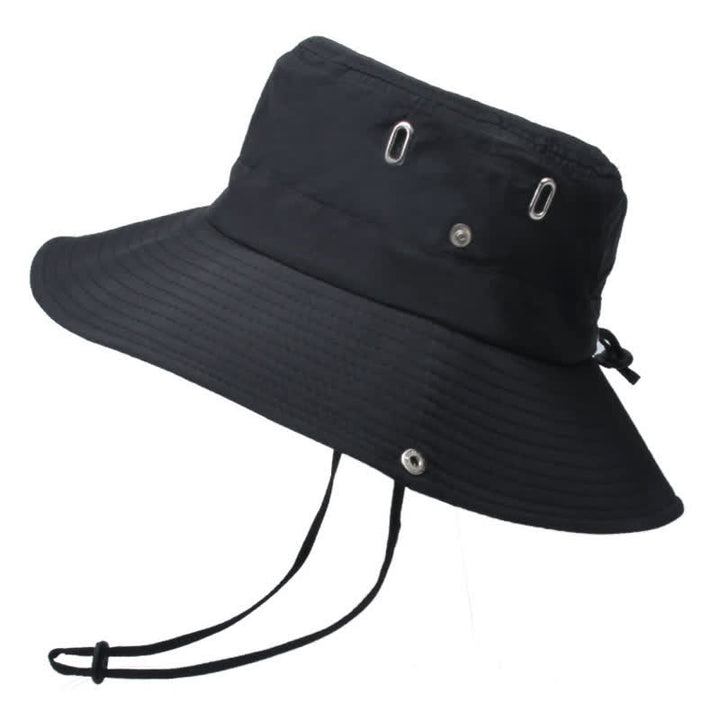 Men's Sunshade Big Brim Mountaineering Bucket Hat - Black - M (22"-22 7/8") - image 2