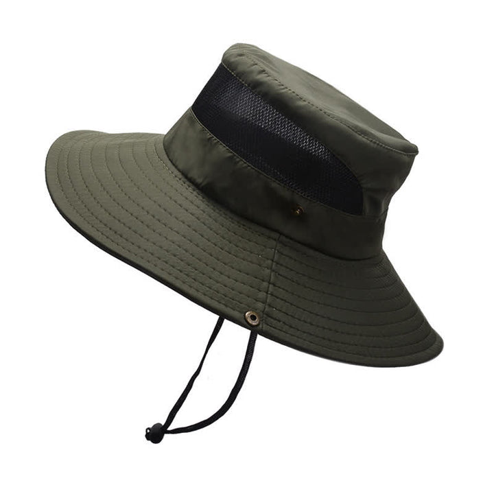 Men's Summer Sun Block Beach Travel Bucket Hat - Army Green - M (22"-22 7/8") - image 7