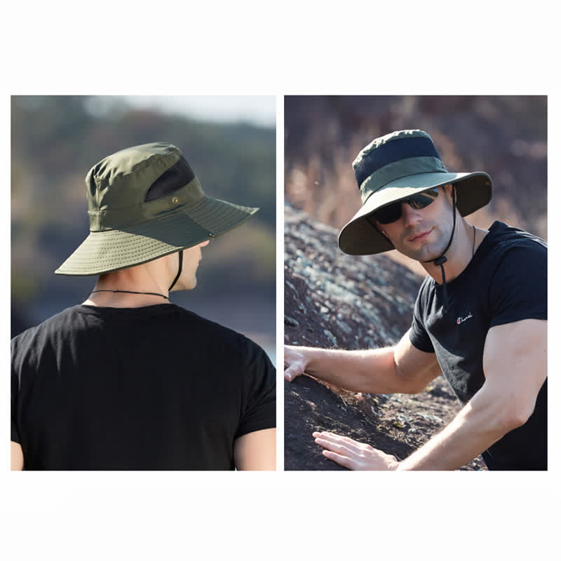 Men's Summer Sun Block Beach Travel Bucket Hat - image 9