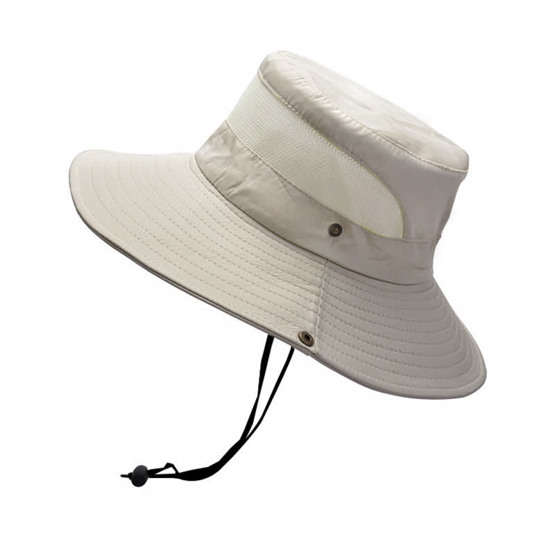Men's Summer Sun Block Beach Travel Bucket Hat - Beige - M (22"-22 7/8") - image 12