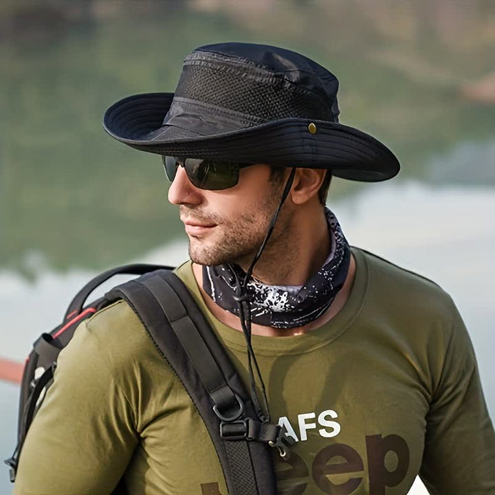 Men's Summer Sun Block Beach Travel Bucket Hat - image 0