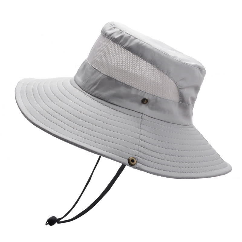 Men's Summer Sun Block Beach Travel Bucket Hat - Light Gray - M (22"-22 7/8") - image 4