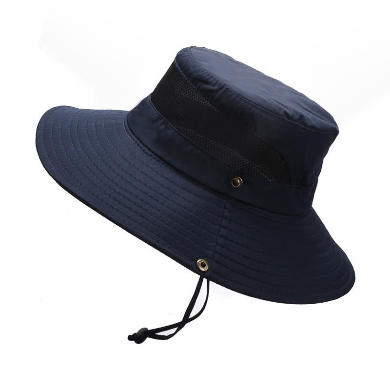 Men's Summer Sun Block Beach Travel Bucket Hat - Navy - M (22"-22 7/8") - image 14