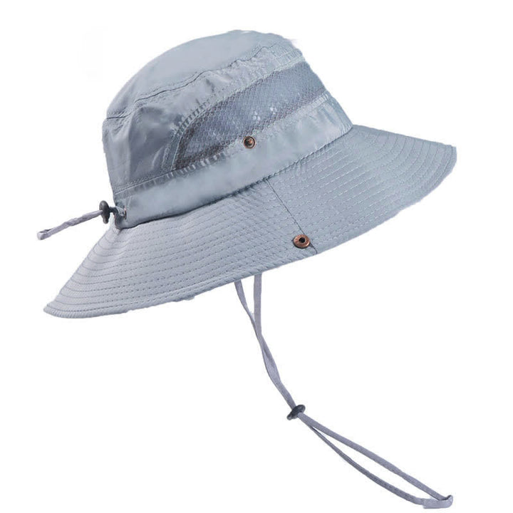Men's Outdoor Breathable Mesh Large Brim Bucket Hat - Gray - M (22"-22 7/8") - image 2