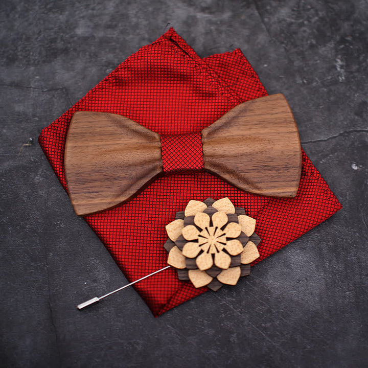 3Pcs Men's Decorative Natural Wooden Bow Tie Set - image 10