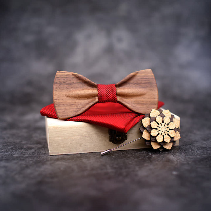 3Pcs Men's Decorative Natural Wooden Bow Tie Set - image 8