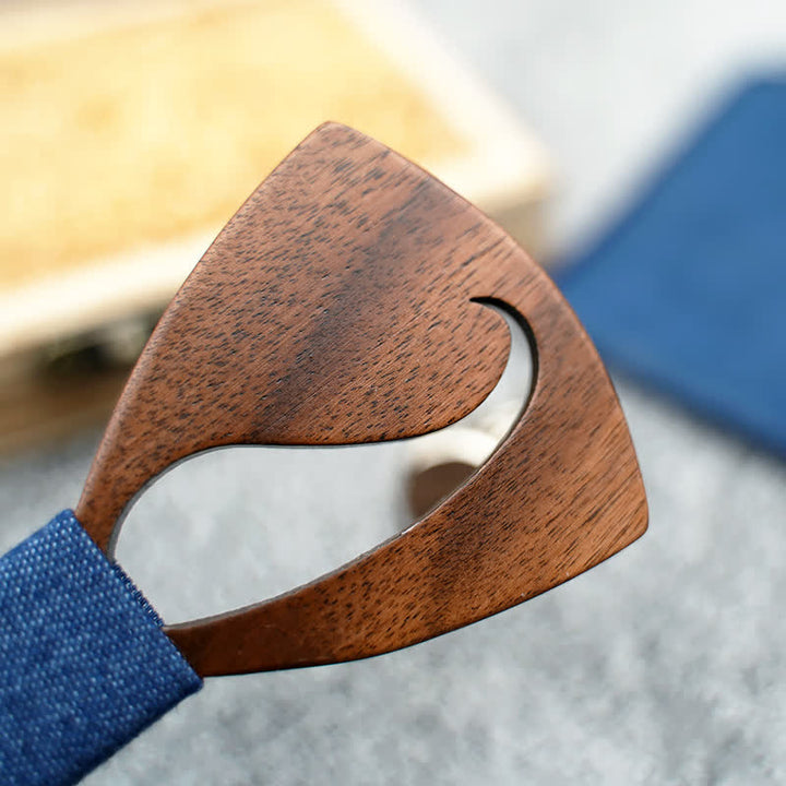 3Pcs Men's Funny Hollow Moustach Wooden Bow Tie Set - image 5