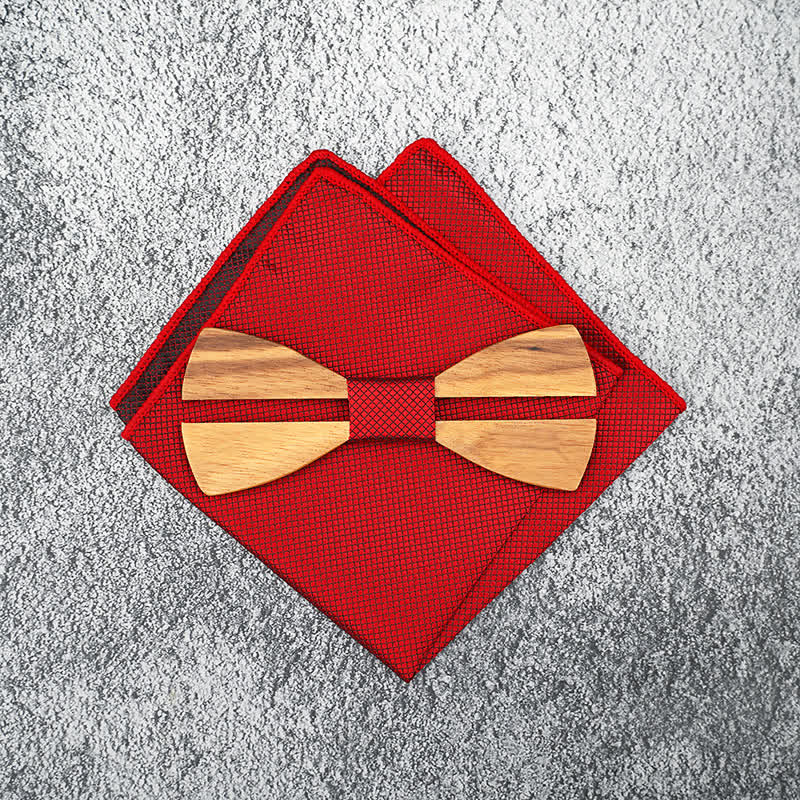 3Pcs Men's Funny Hollow Moustach Wooden Bow Tie Set - image 6