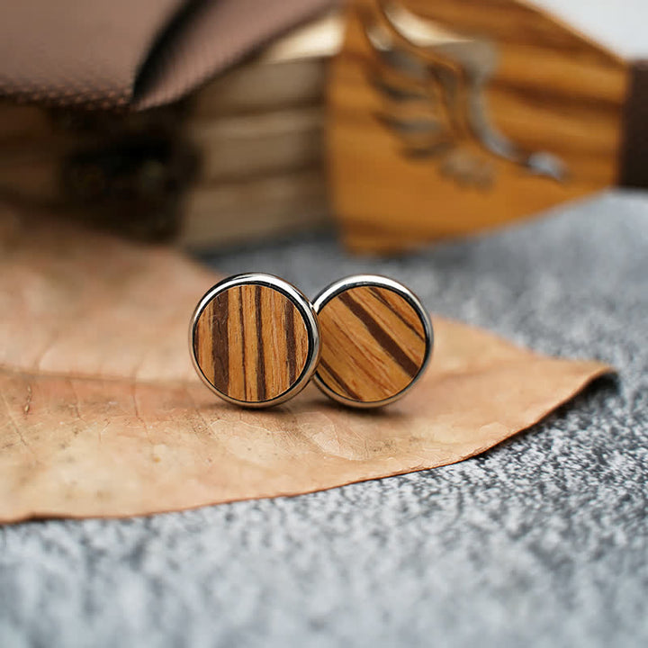 3Pcs Men's Hollow Angle Wings Wooden Bow Tie Set - image 5