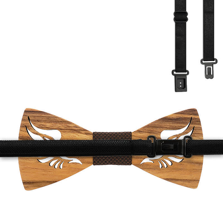 3Pcs Men's Hollow Angle Wings Wooden Bow Tie Set - image 7