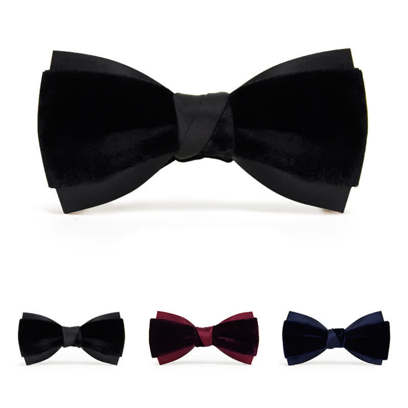 Men's Two-Tone Velvet Double Layer Bow Tie - image 2