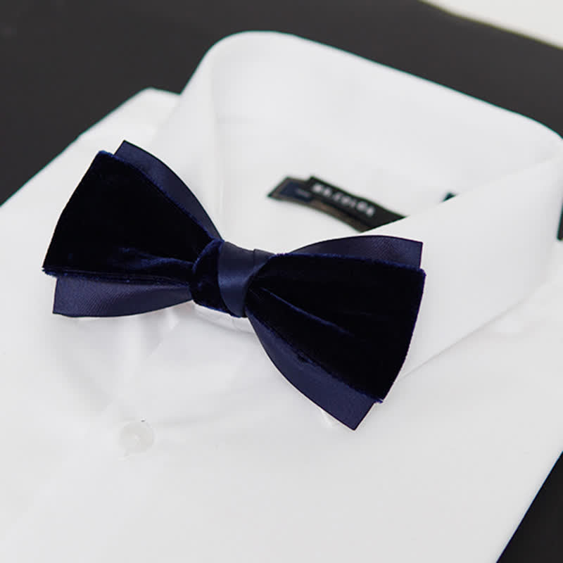 Men's Two-Tone Velvet Double Layer Bow Tie - image 9