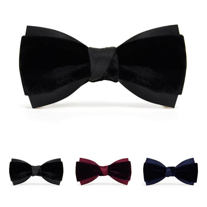 Men's Two-Tone Velvet Double Layer Bow Tie - image 2