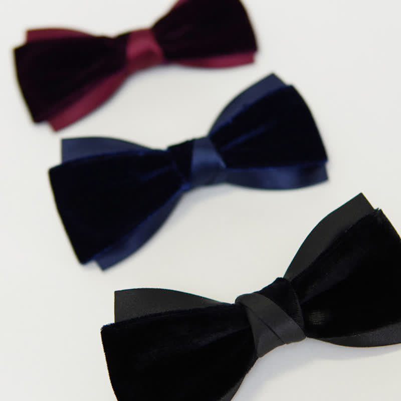 Men's Two-Tone Velvet Double Layer Bow Tie - image 3