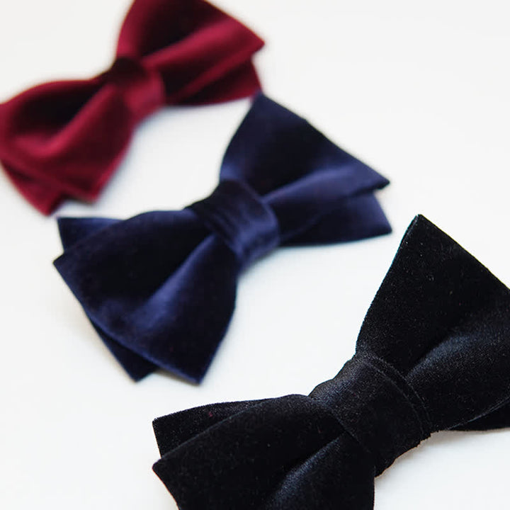 Men's Luxurious Double Layers Velvet Bow Tie - image 2