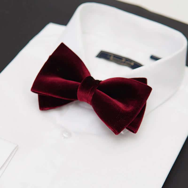 Men's Luxurious Double Layers Velvet Bow Tie - image 5