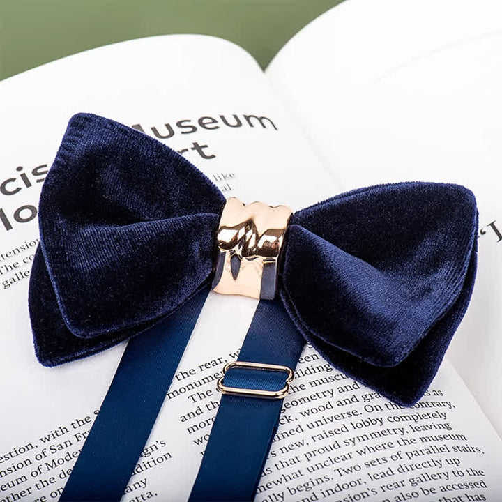 Men's Rose-gold Metal Velvet Butterfly Style Bow Tie - image 4
