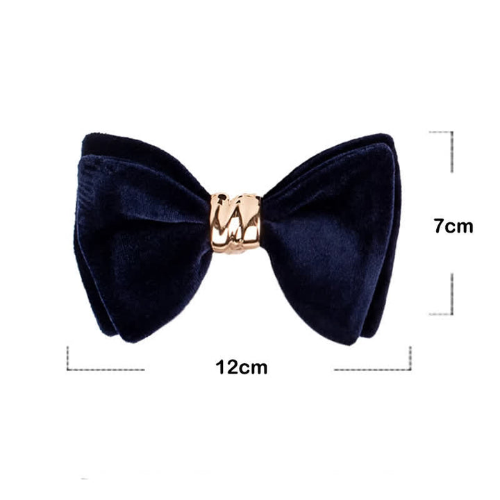 Men's Rose-gold Metal Velvet Butterfly Style Bow Tie - image 6