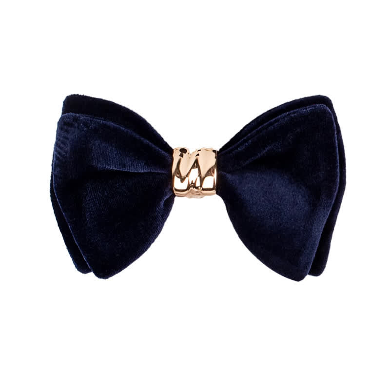 Men's Rose-gold Metal Velvet Butterfly Style Bow Tie - image 0