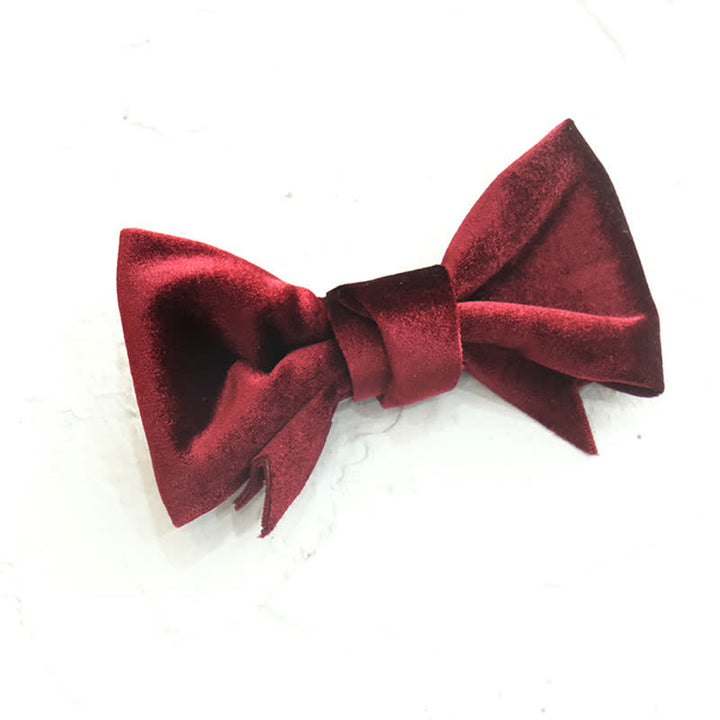 Men's Unique Bow Knot Shape Velvet Bow Tie - image 2