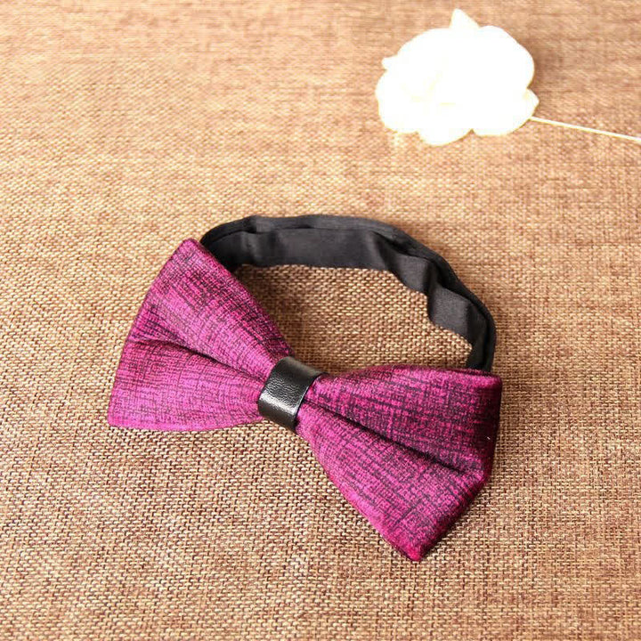 Men's Chic Luxury Velvet Banquet Suit Bow Tie - Magenta - image 12
